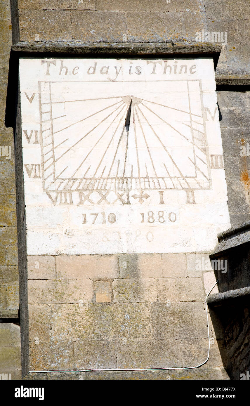 Sundial on St Guthlac's Church in Market Deeping, Lincs Stock Photo