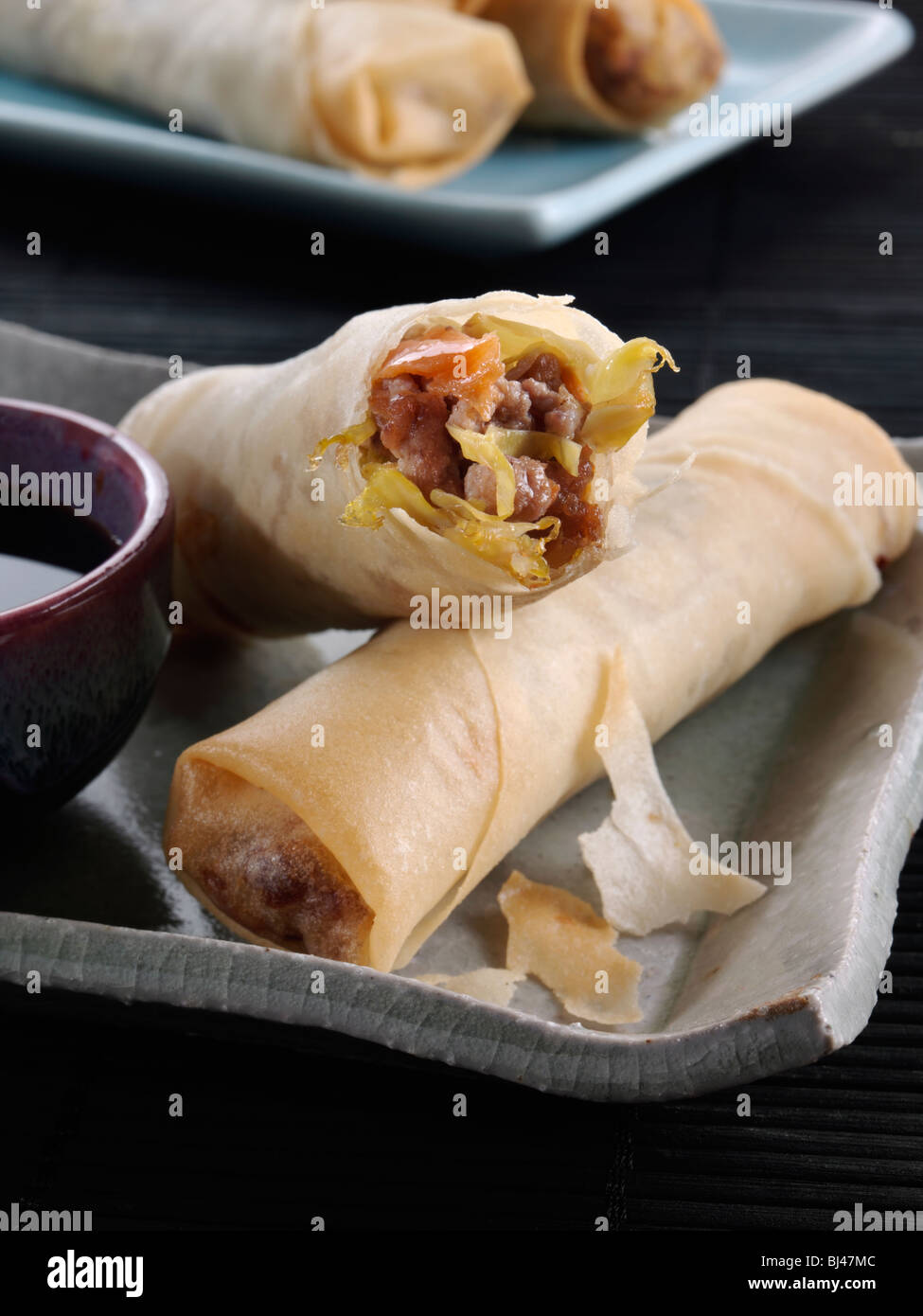 Chinese deep fried egg rolls Stock Photo Alamy