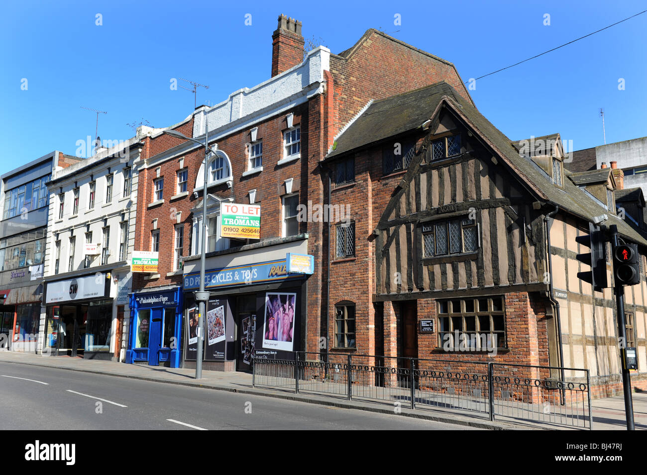 Early 17th century half timbered building in Victoria Street Wolverhampton England Uk Stock Photo