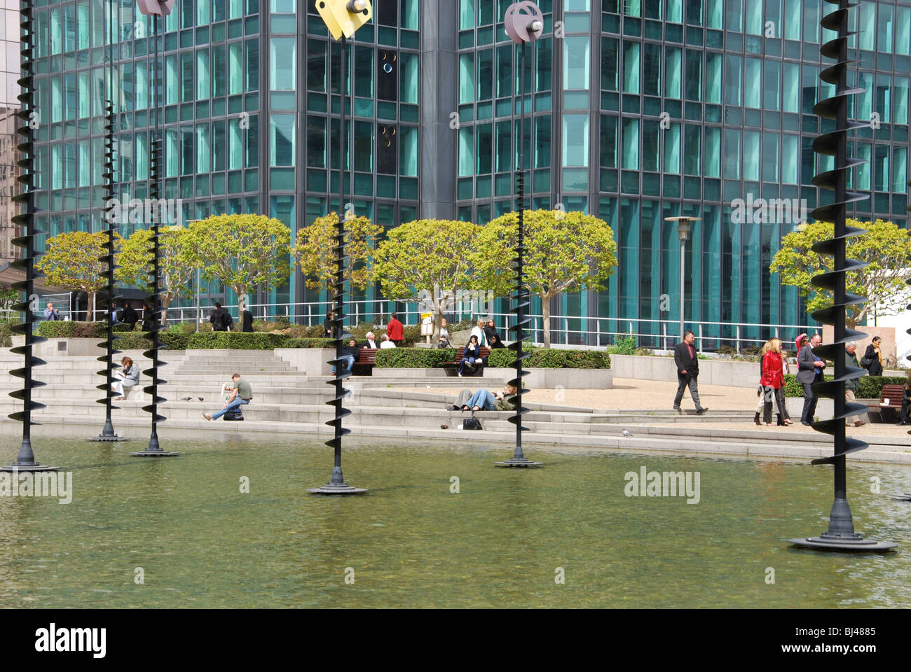 modern sculpture in La Defense Paris France Stock Photo