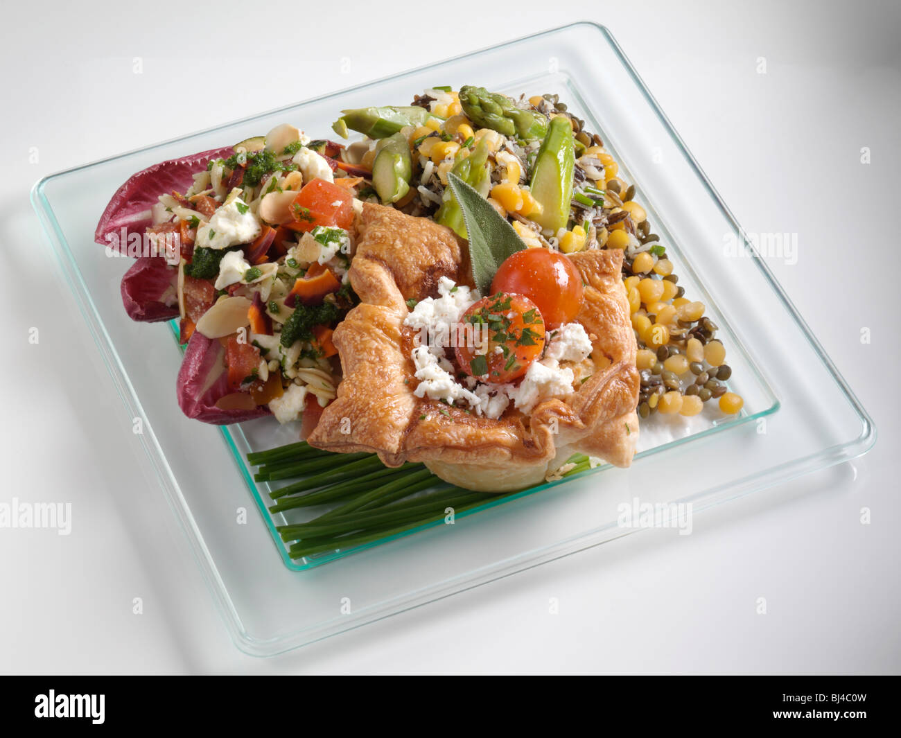 Quiche lunchbox Stock Photo