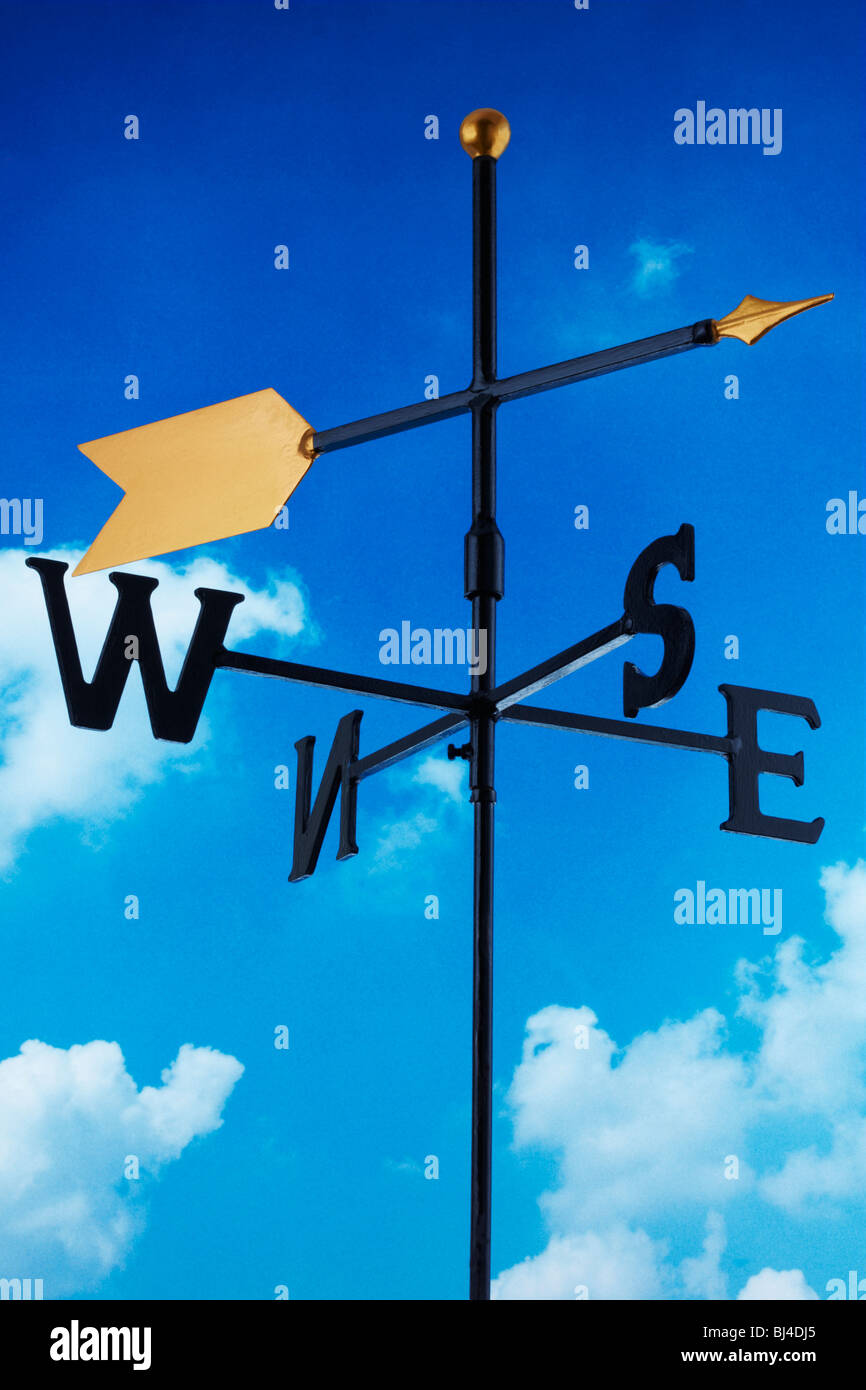 Weather Vane with Blue Sky Stock Photo