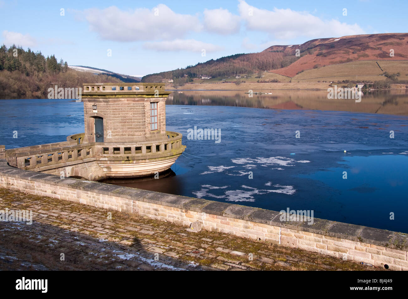 The Dam wall, Ladybower Reservoir , Peak District National Park Stock Photo