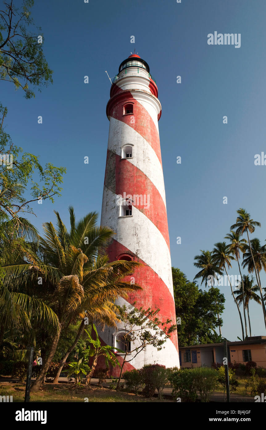 India, Kerala, Kollam, Lighthouse exterior Stock Photo