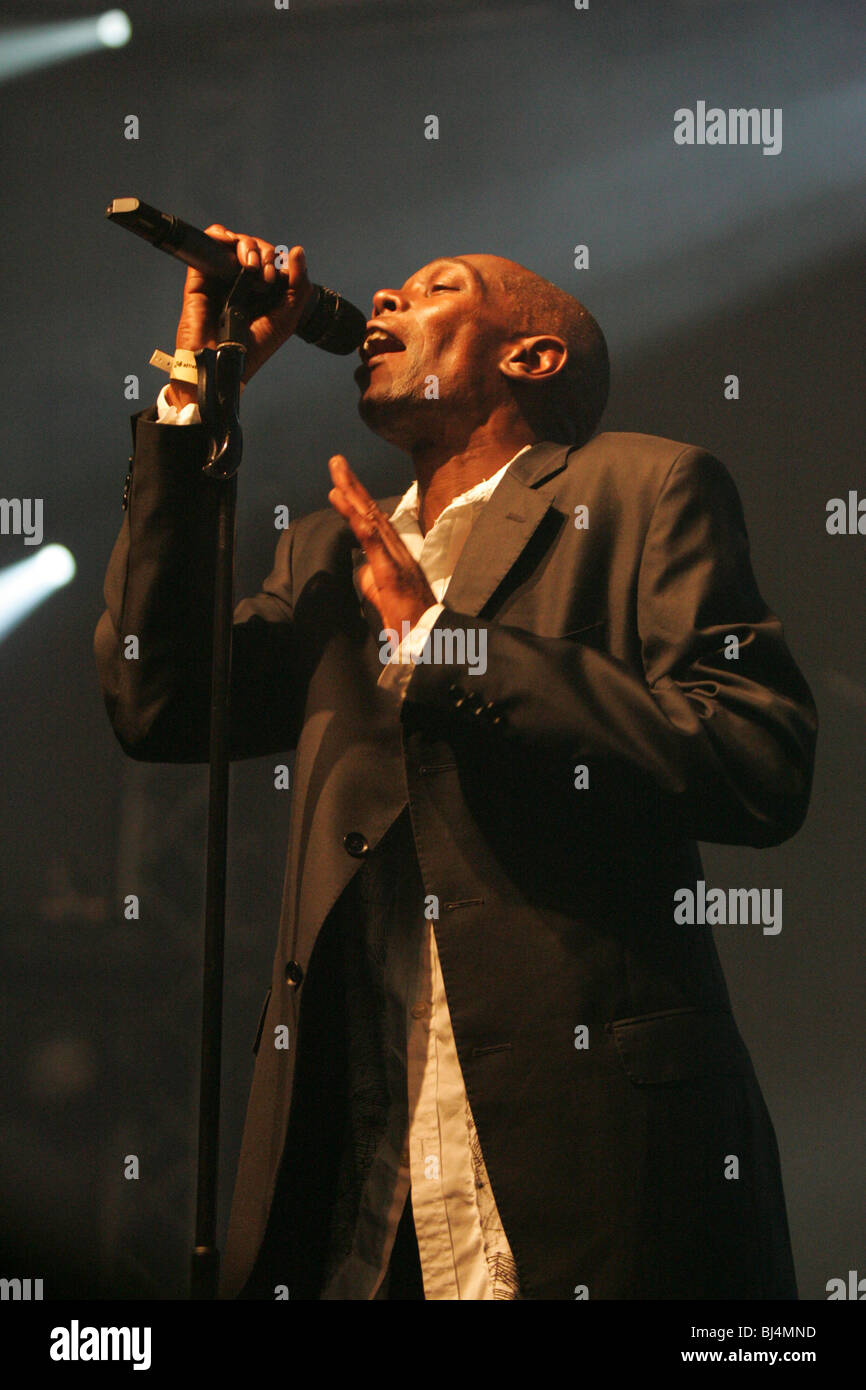 Maxi Jazz, singer and frontman of the British trip-hop-dance band Faithless live at the Blue Balls Festival in the Luzernersaal Stock Photo
