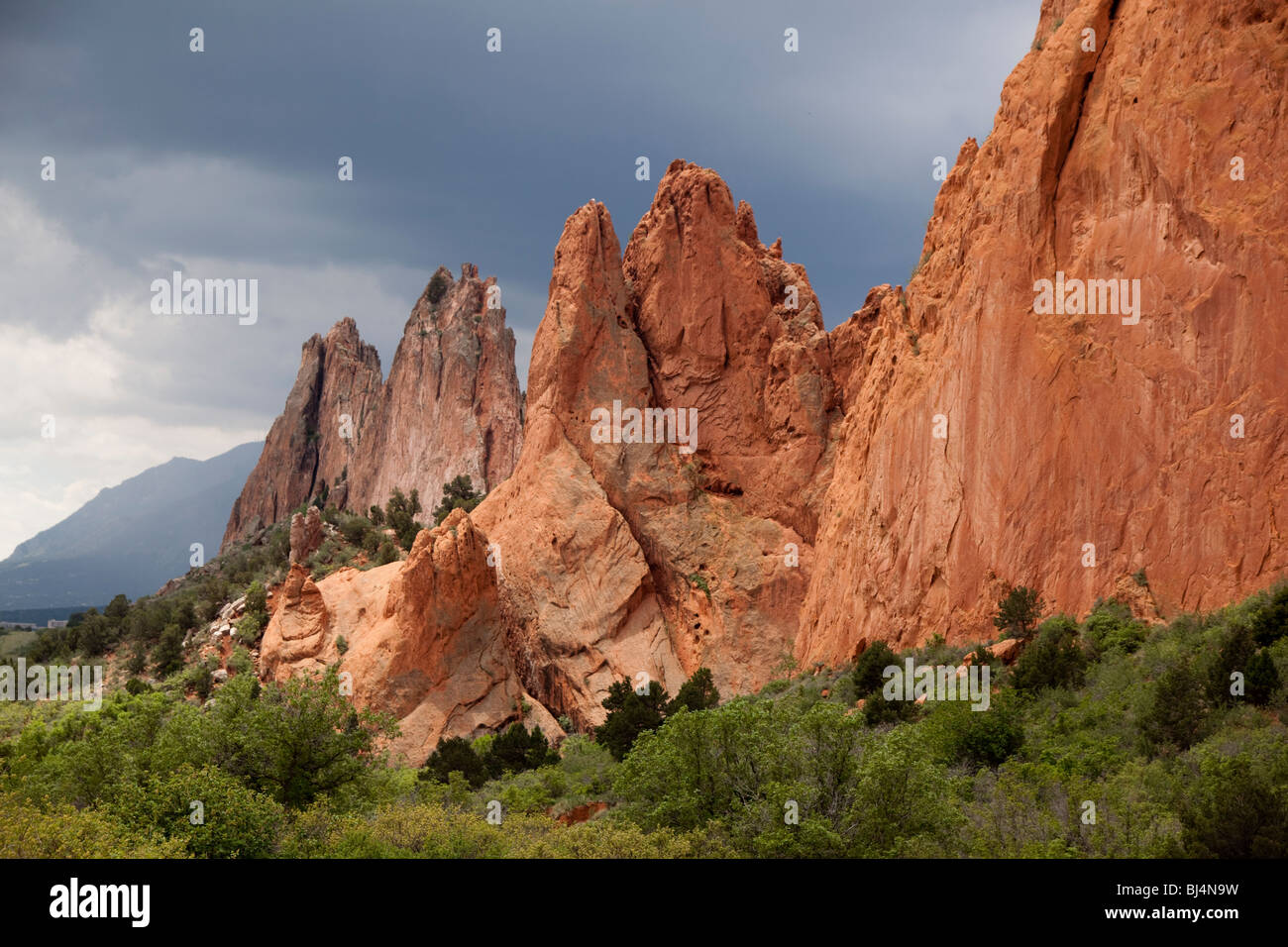Beautiful mountains in Colorado right before a thunderstorm Stock Photo