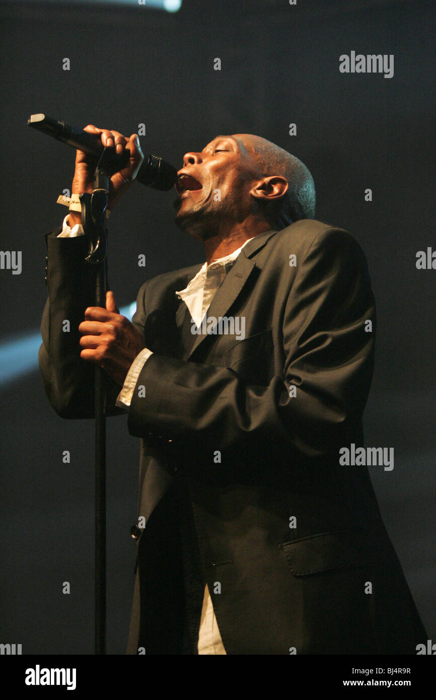 Maxi Jazz, singer and frontman of the British trip-hop-dance band Faithless live at the Blue Balls Festival in the Luzernersaal Stock Photo