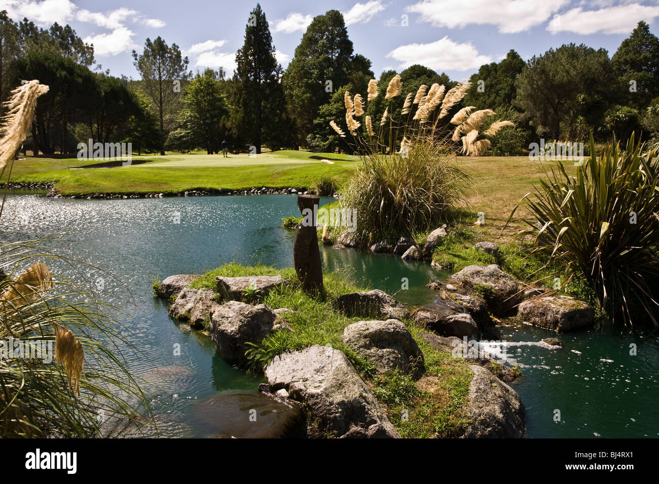 Wairakei International Golf Course is a five minute drive from Huka Lodge Taupo New Zealand Stock Photo