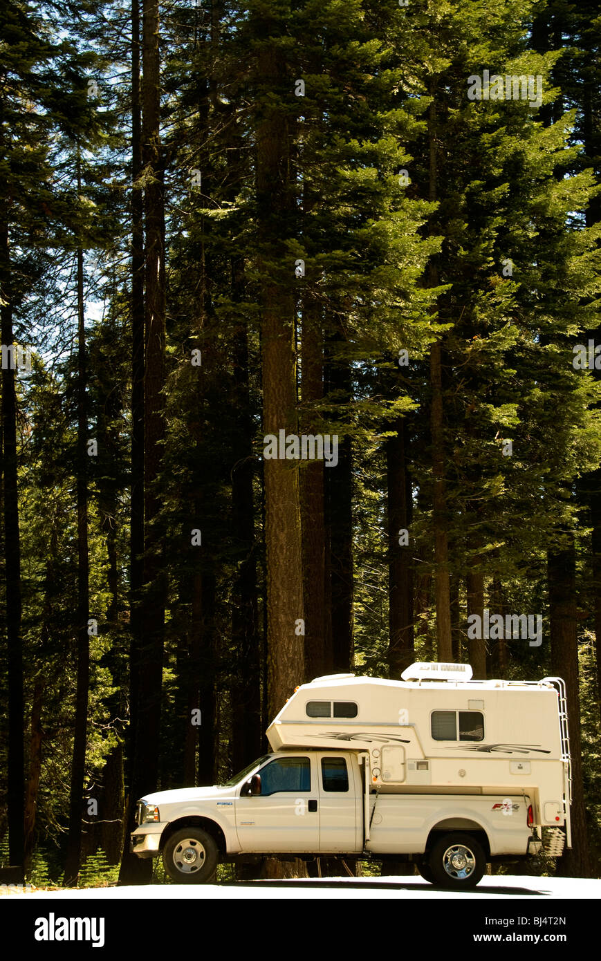 RV at Valley View Yosemite National Park, California Stock Photo