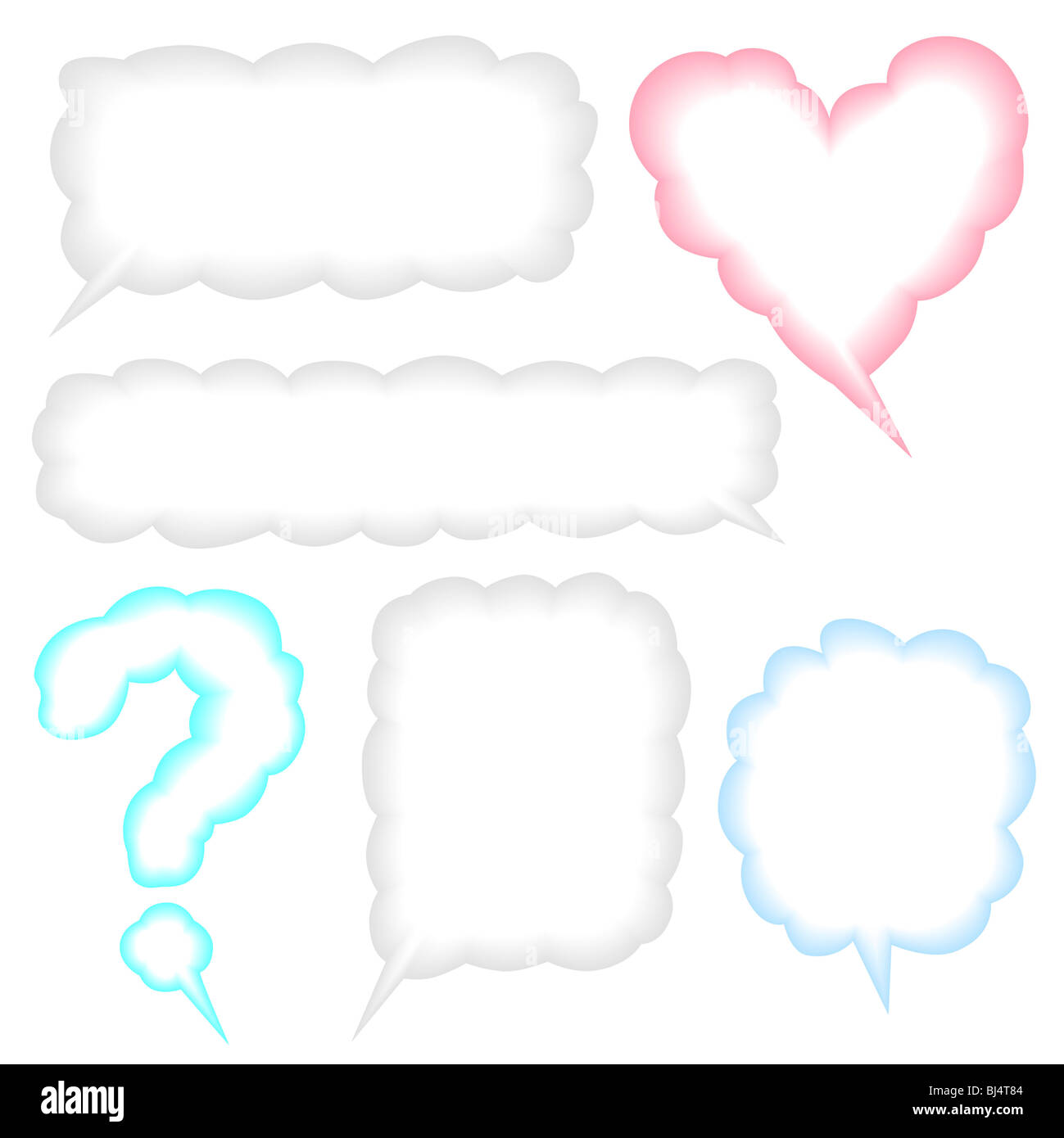 Speach bubbles or thought clouds isolated on white background vector illustration Stock Photo