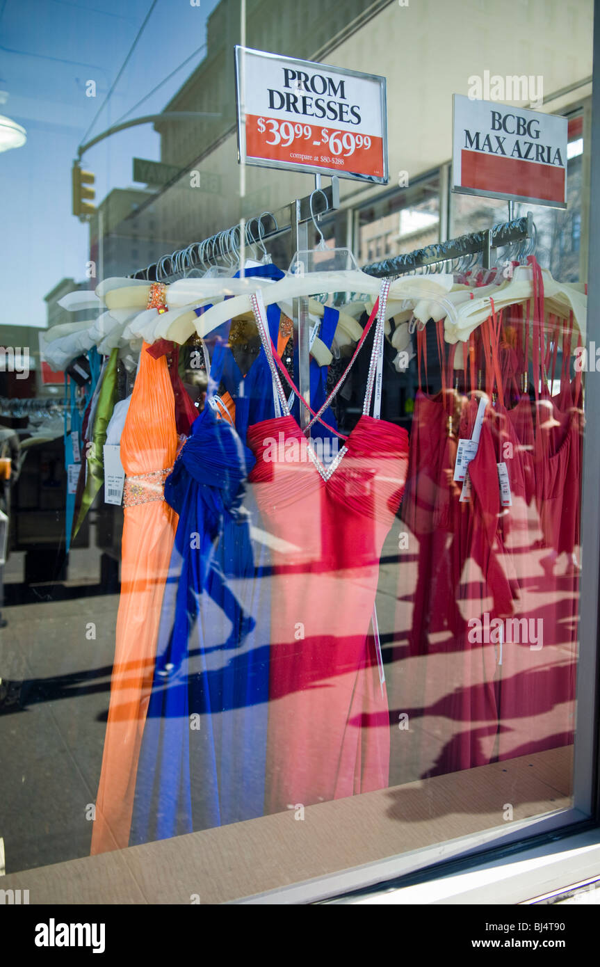 Prom dresses on sale at Filene's Basement Department Store in the Upper