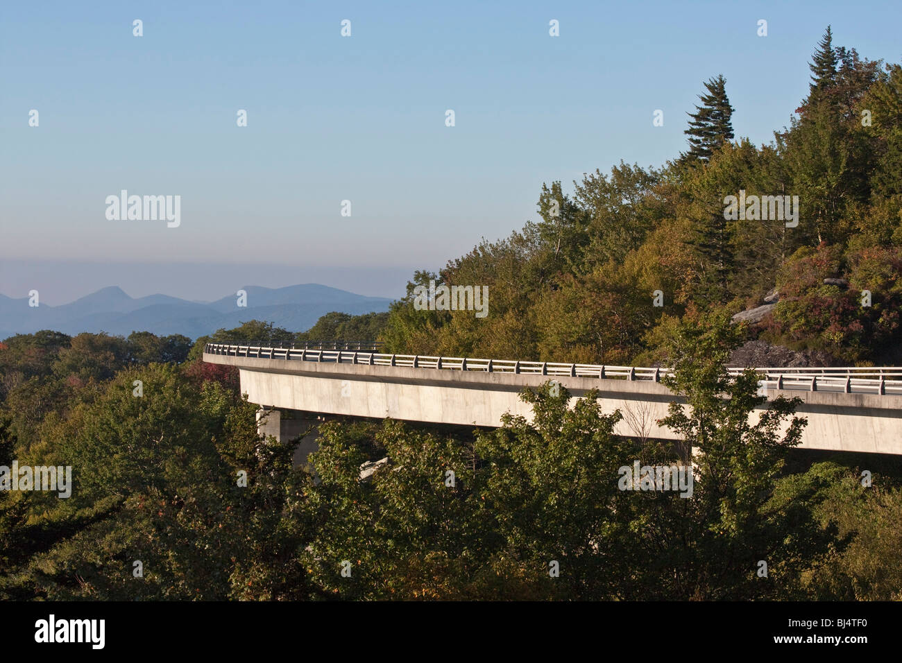 Grandfather Mountain bridge Linn Cove Viaduct in North Carolina