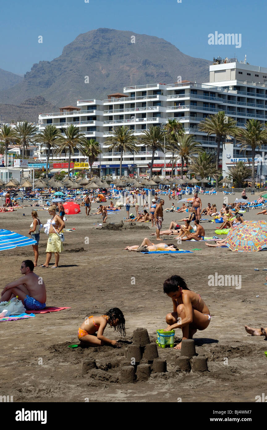 Spain, Canary Islands, Tenerife Playa de las Americas, beach Stock Photo -  Alamy