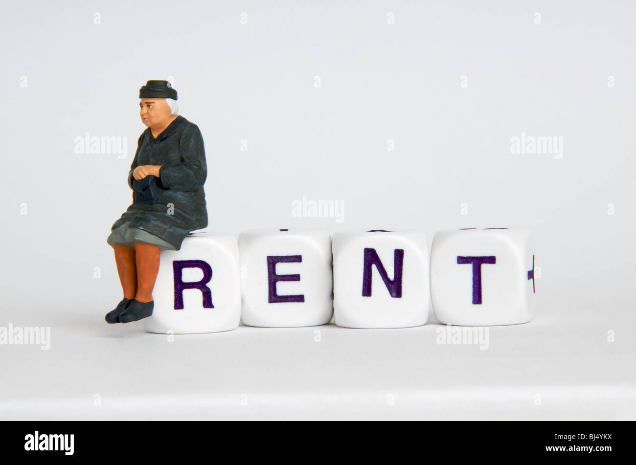 Old lady / old people and rent / housing concept Stock Photo