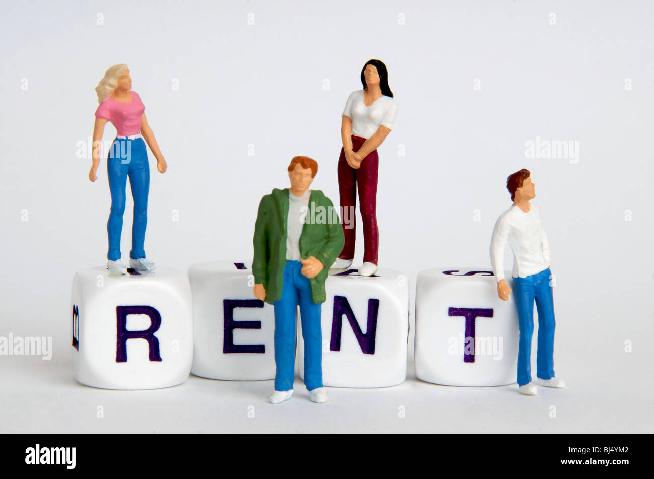 Students / young people housing / rent / university costs / tenancy concept Stock Photo
