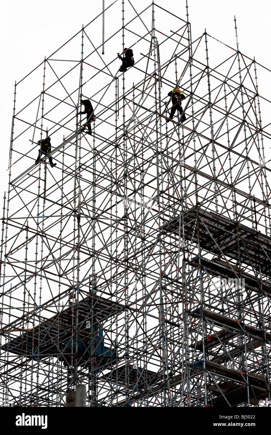 Scaffold workers Stock Photo