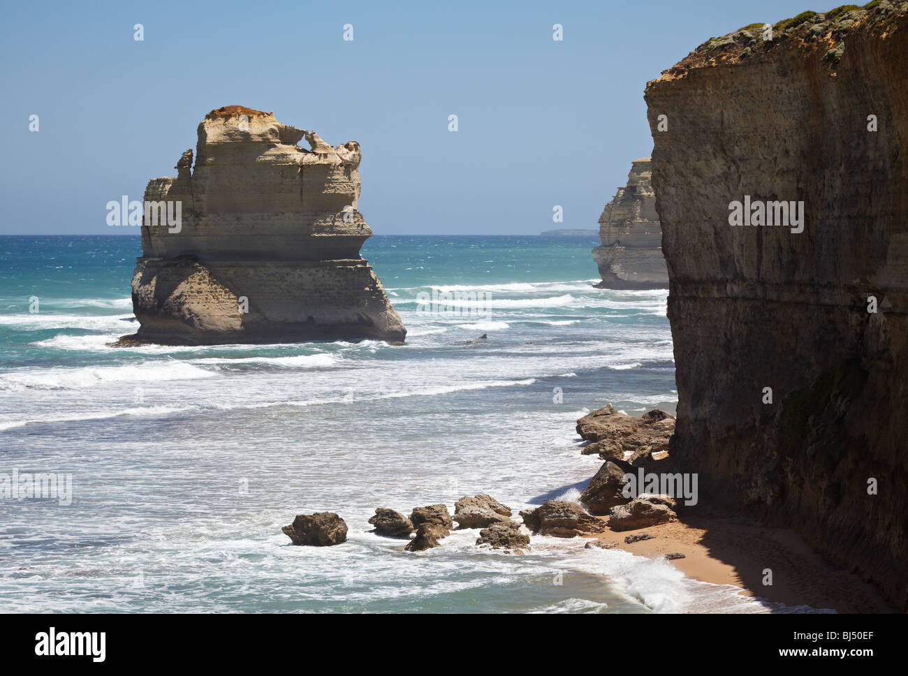 One of the twelve Apostles seen from the Gibson Steps, Port Campbell National Park, Victoria Australia Stock Photo