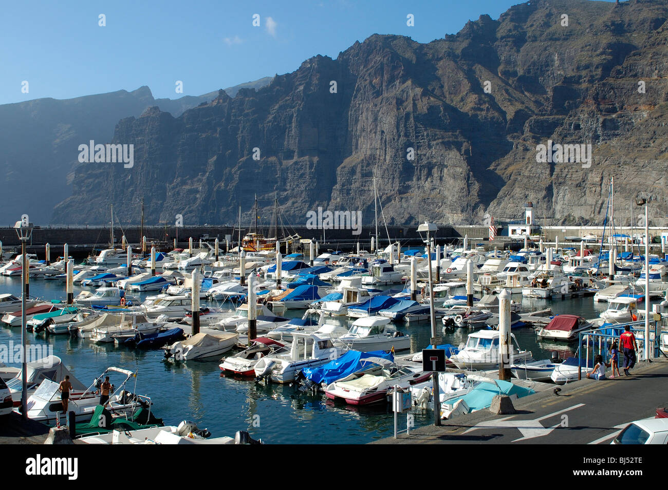 Spain, Canary Islands, Tenerife Puerto de Santiago, harbour, Los Gigantes Stock Photo