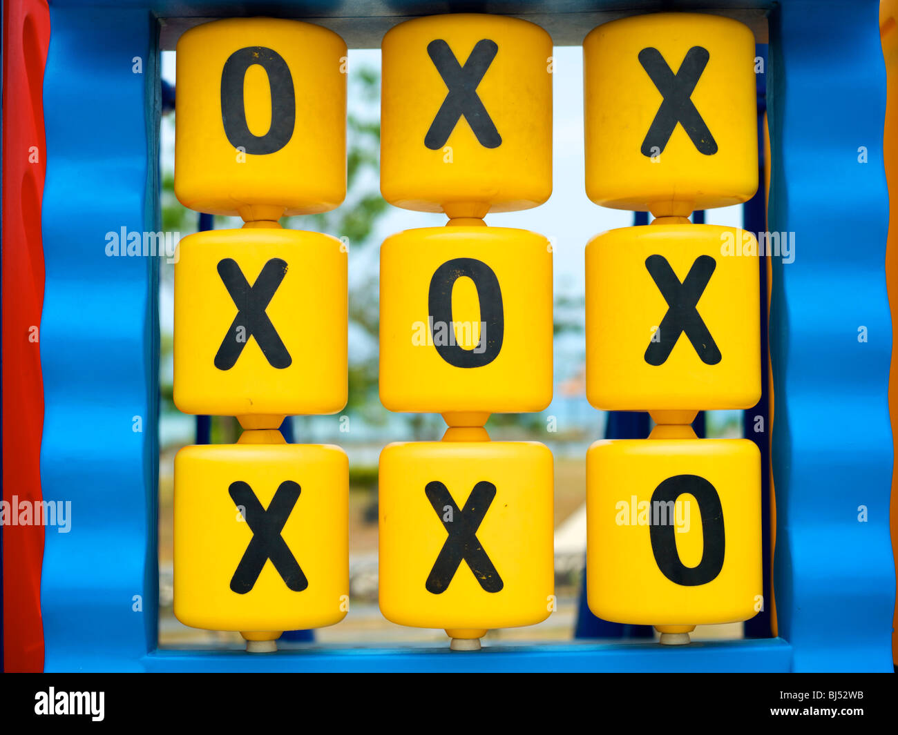x and o game in childrens playground Stock Photo Alamy