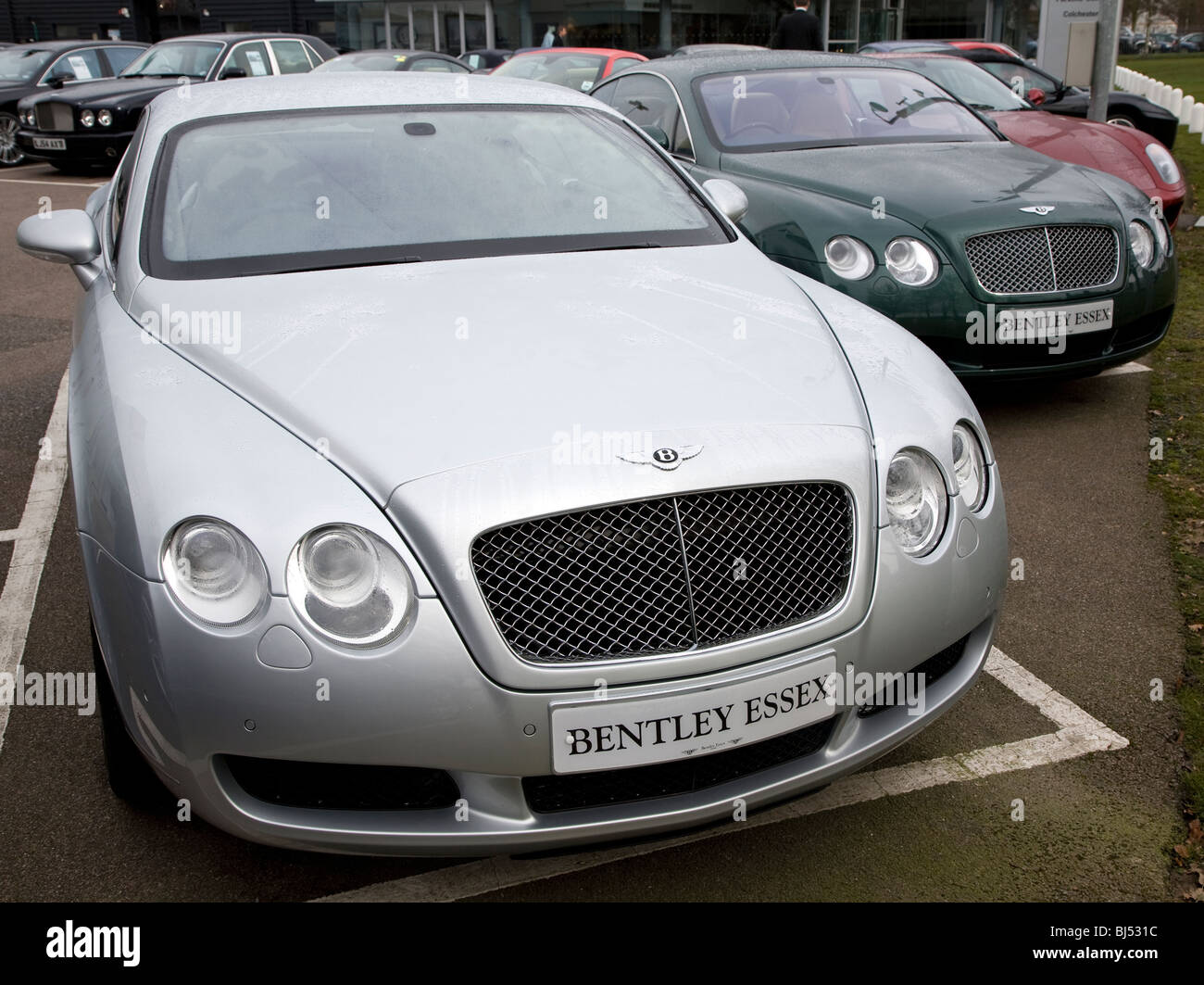 New Bentley cars on sale forecourt Stock Photo