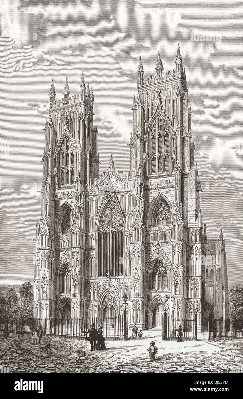 York Minster, York, England, as it was in the 19th century. Stock Photo