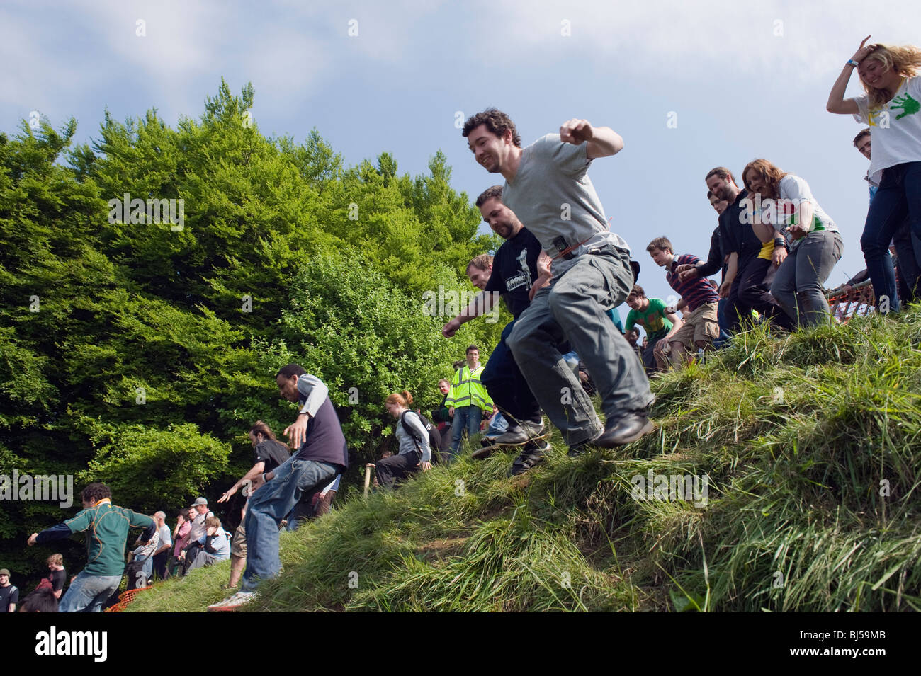 Cheese Rolling Festival at Coopers Hill, Gloucestershire, England