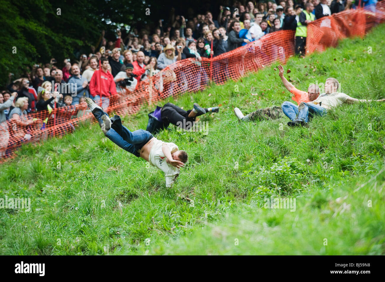 Cheese Rolling Festival at Coopers Hill, Gloucestershire, England
