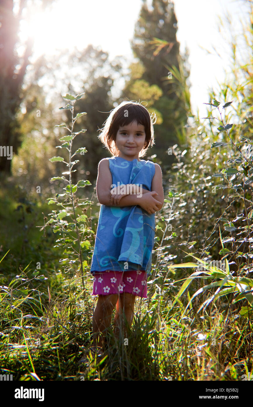 little girl in the fields Stock Photo - Alamy