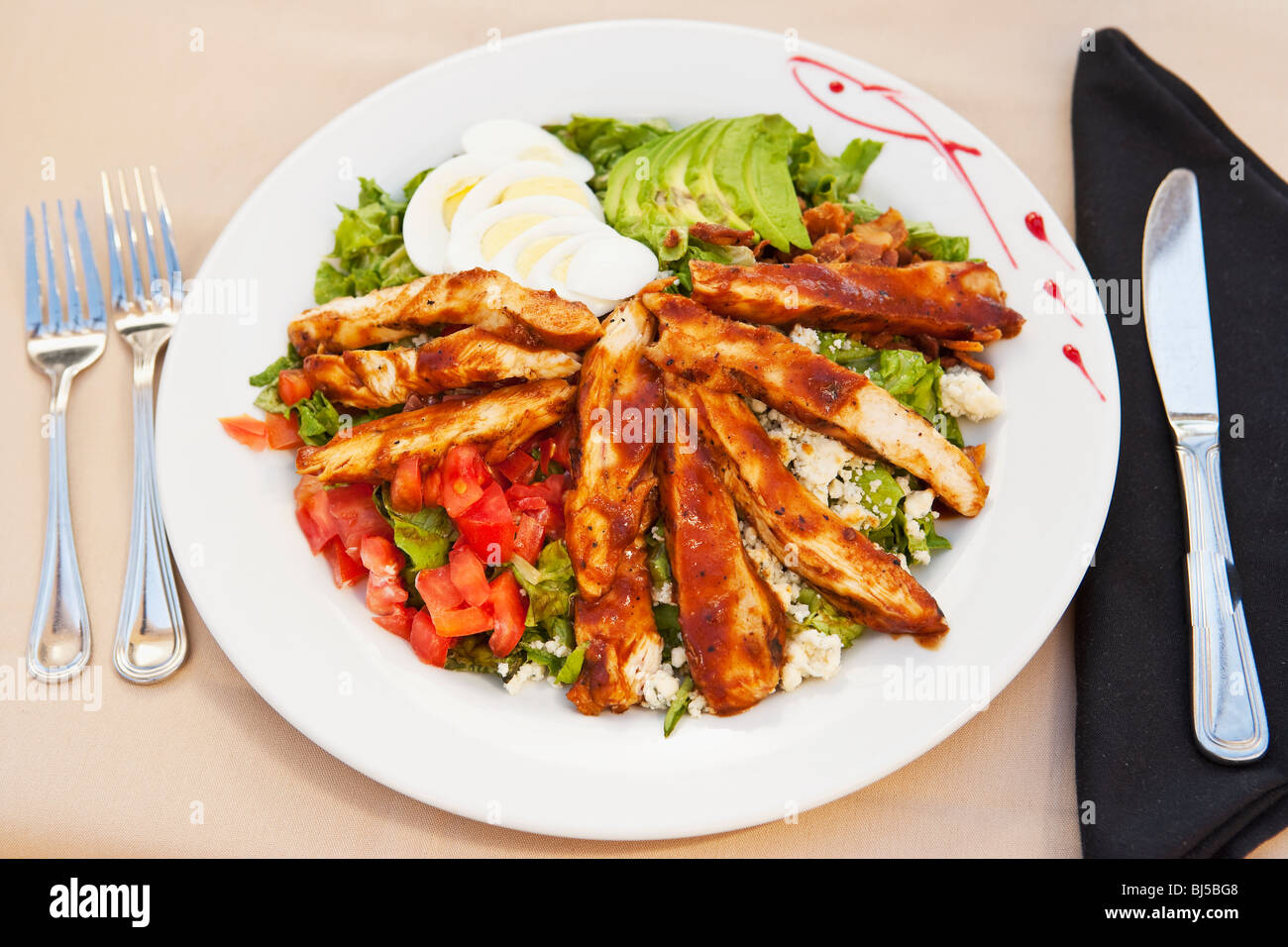 barbecue chicken salad, Holdren's Steaks and Seafood, Goleta, California, United States of America Stock Photo