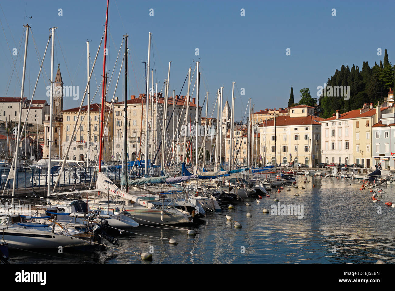 Piran,Piran Port,boats,sea front,Slovenia Stock Photo - Alamy