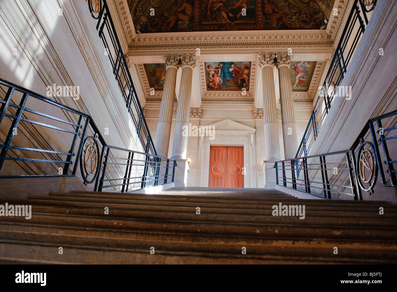 Paris, France, French Monuments, Museum, Interior, Main Staircase, "Hotel de Soubise" Stock Photo