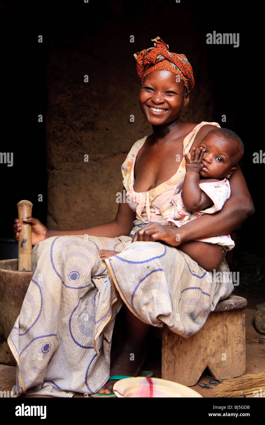 Bobo-Dioulasso Burkina Faso Kibidwe Mother Child Stock Photo