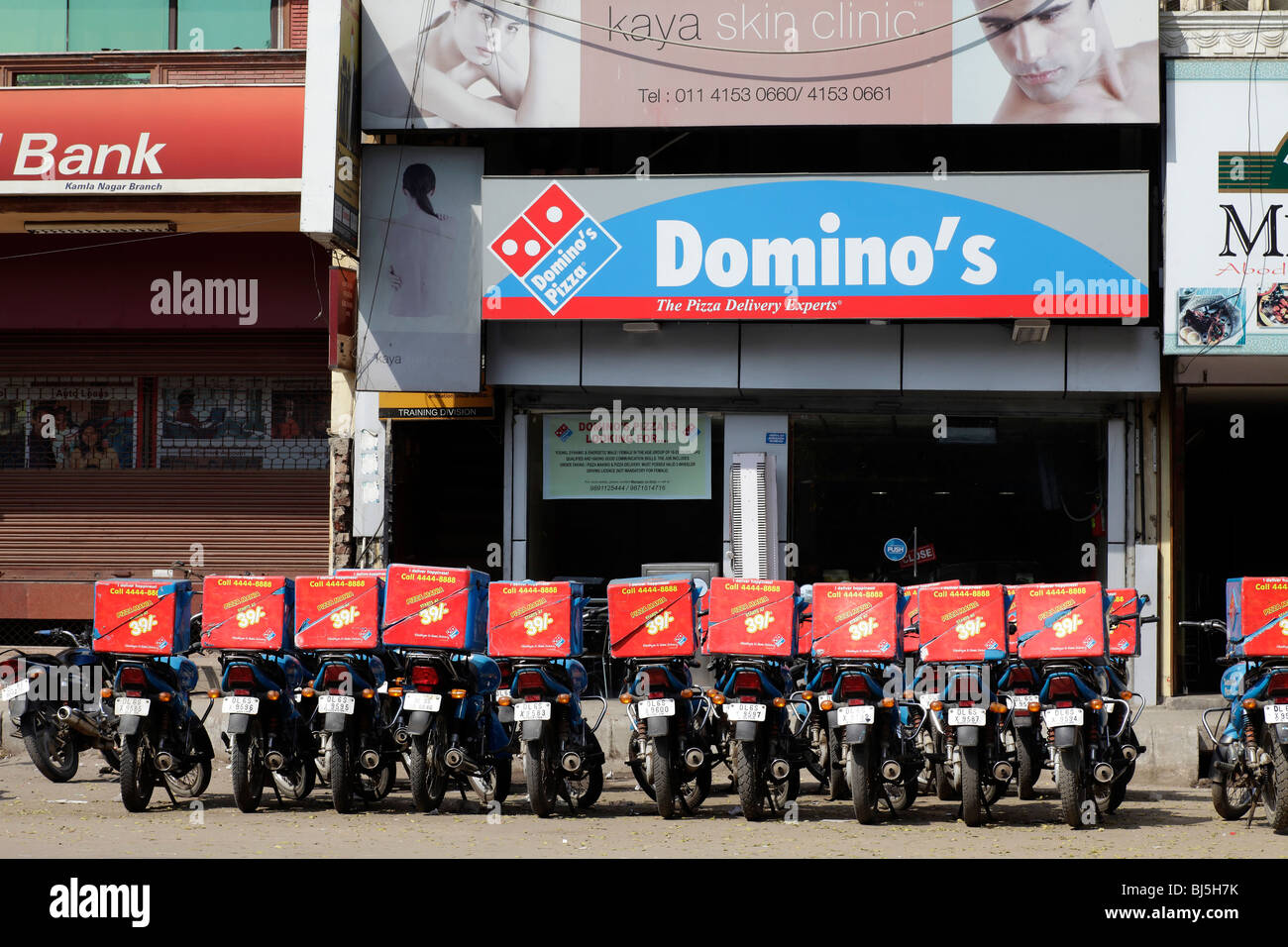 italic Spit out Remains Domino's food supply pizza home service catering "fast food" "junk food  Stock Photo - Alamy