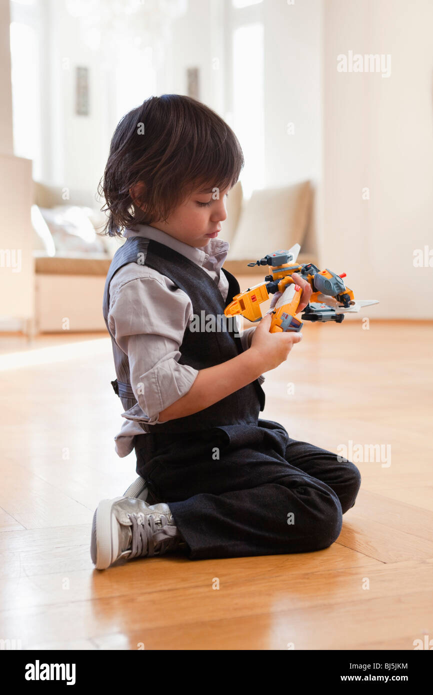 boy playing with toy Stock Photo