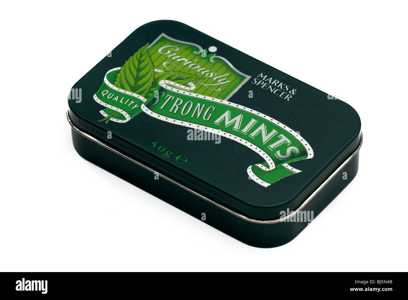 50 gram Tin of Strong  mints Stock Photo