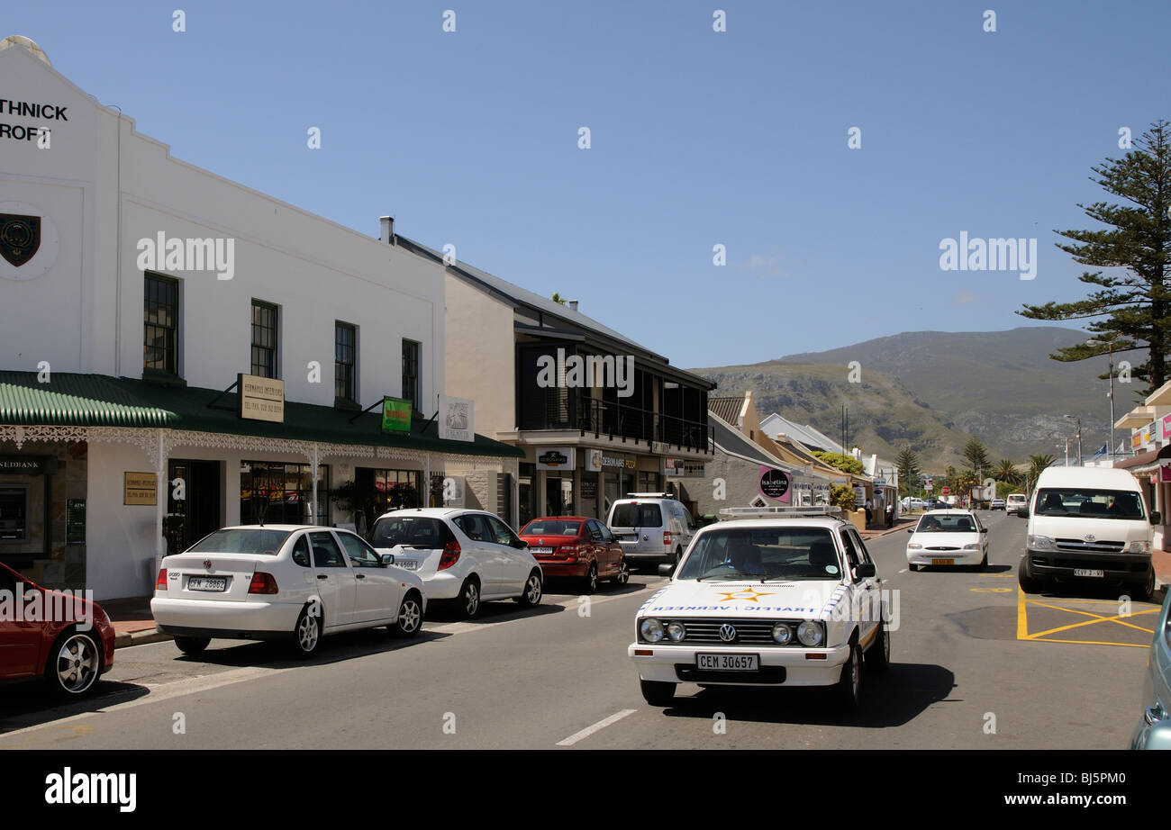 Hermanus town centre a holiday resort in the Overstrand region of the western Cape South Africa Stock Photo