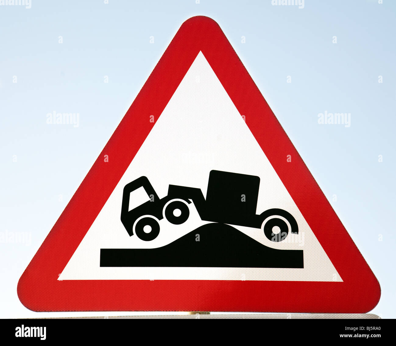 Bumpy road warning sign,  UK Stock Photo