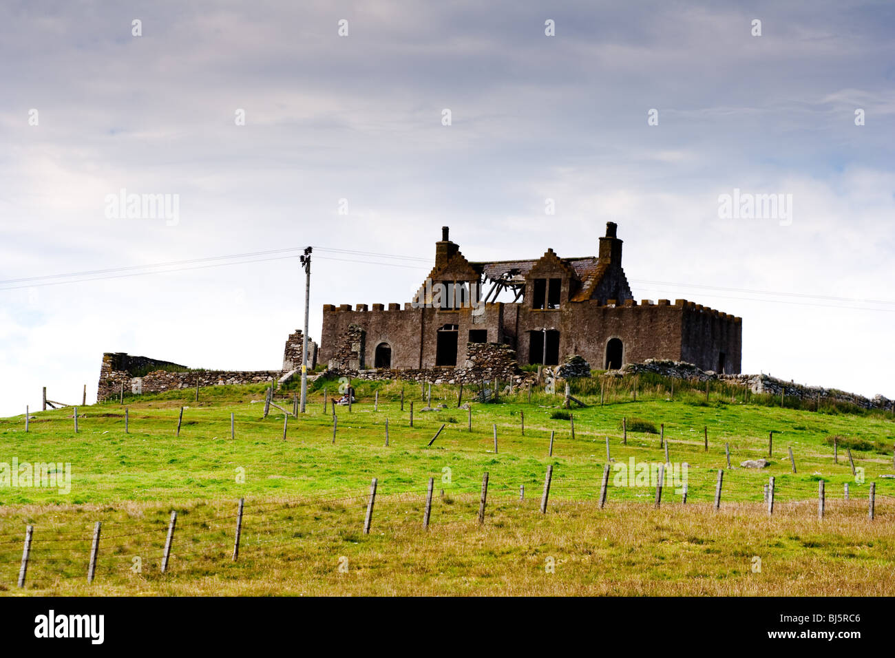 Windhouse in Yell, Shetland. Stock Photo