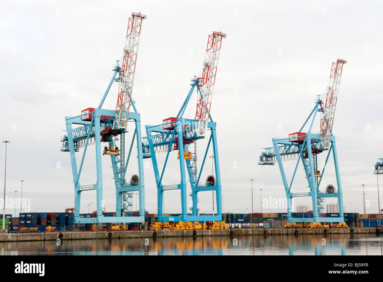 Dockside cranes at Seaforth Liverpool Stock Photo