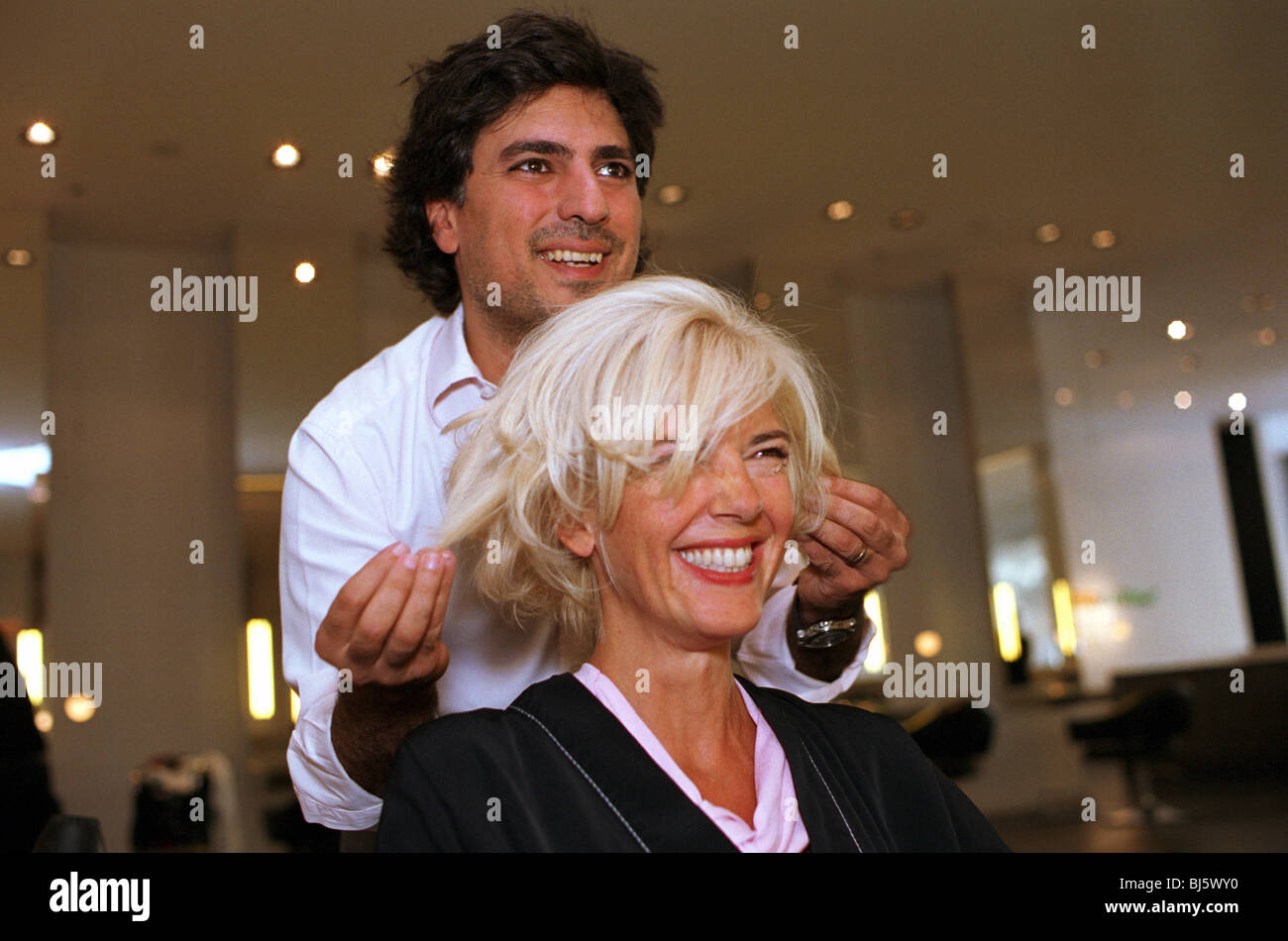 Celebrity Hairdresser Shan Rahimkahan At Work Berlin Germany