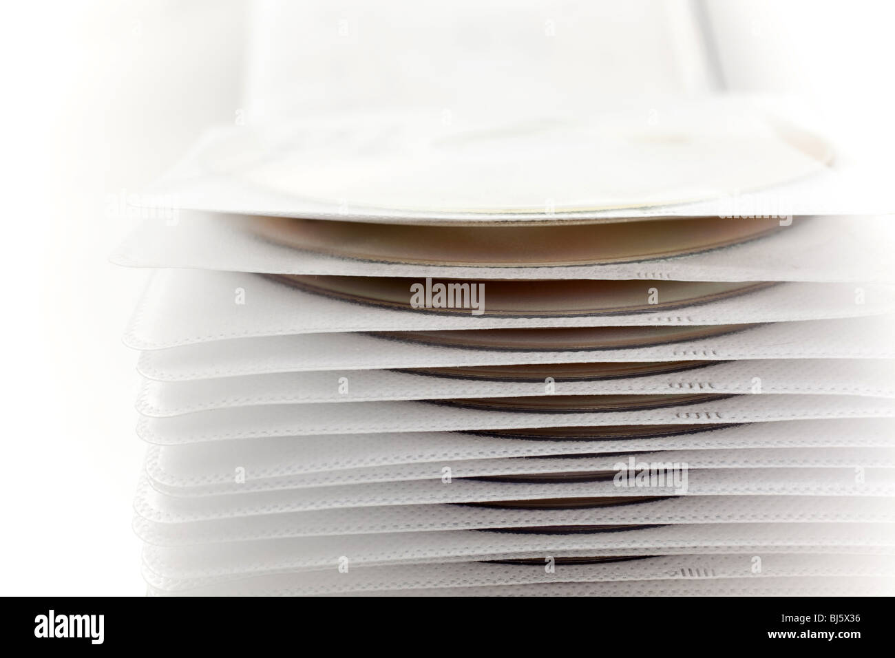 plastic case with disk files. closeup Stock Photo