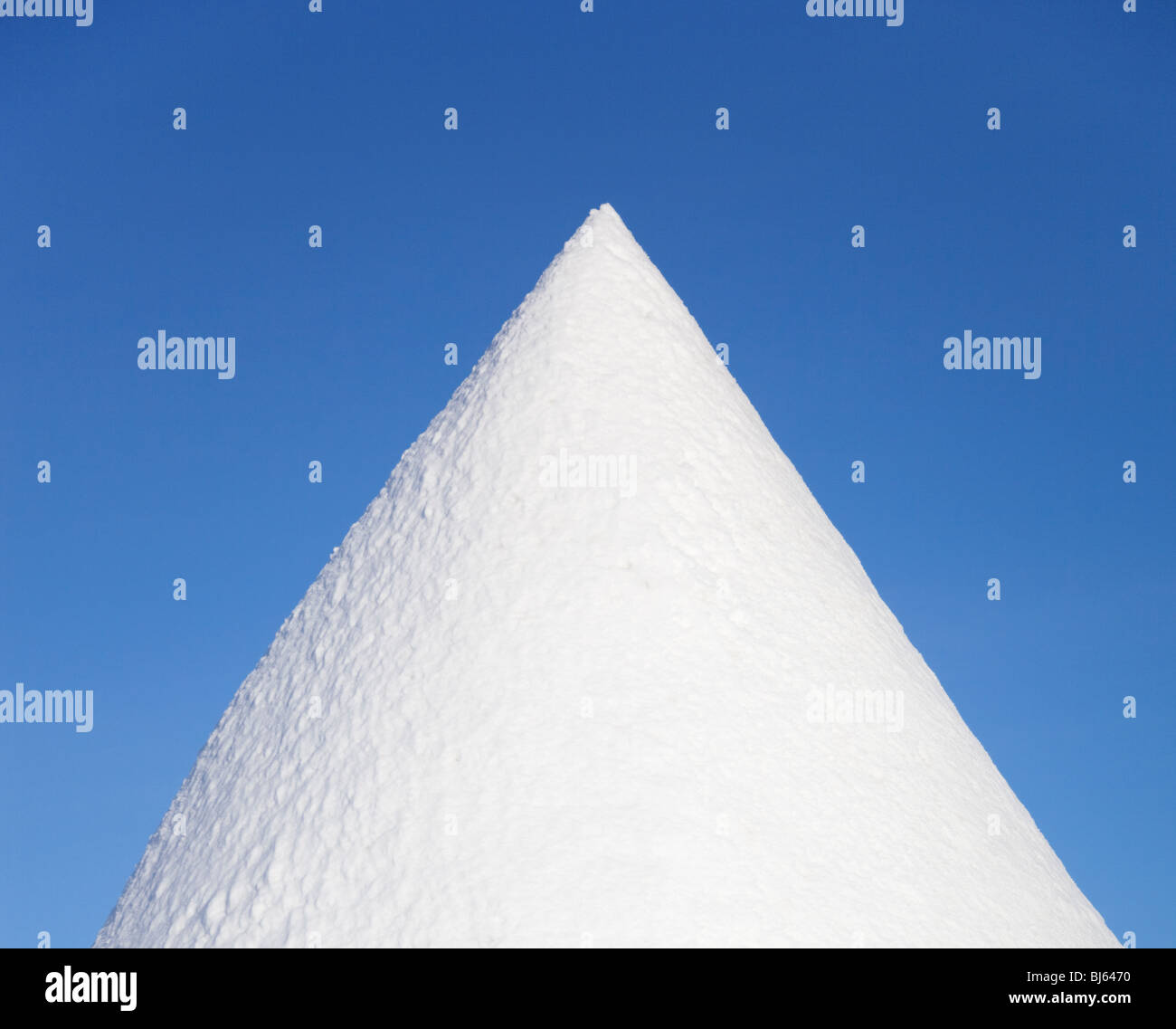 Tip of the outer wall of a snow structure made of compacted snow and ice in Finland at Winter Stock Photo