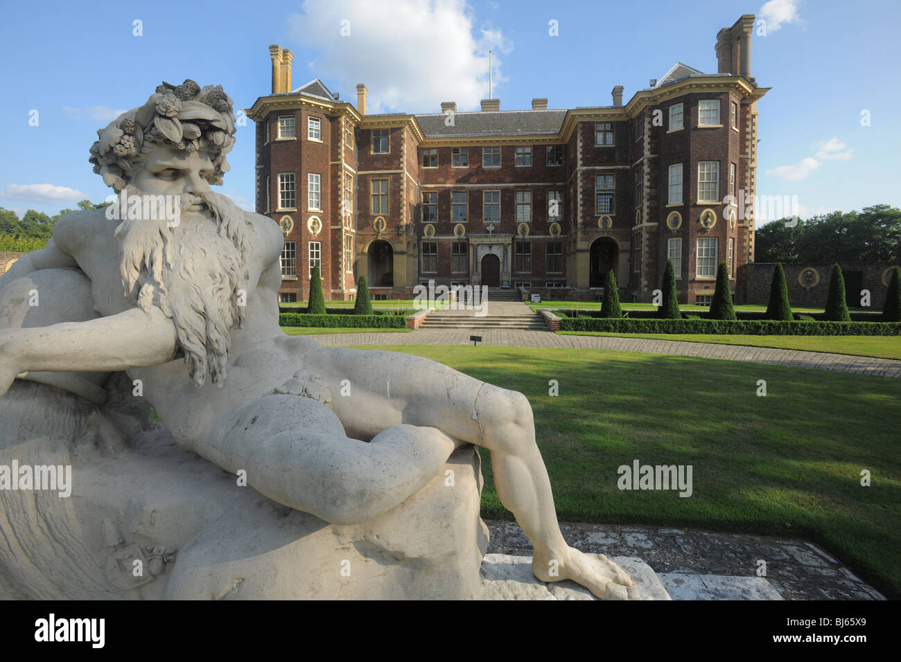 Statue of Old Father Thames infront of Ham House, near Richmond, U.K. Stock Photo