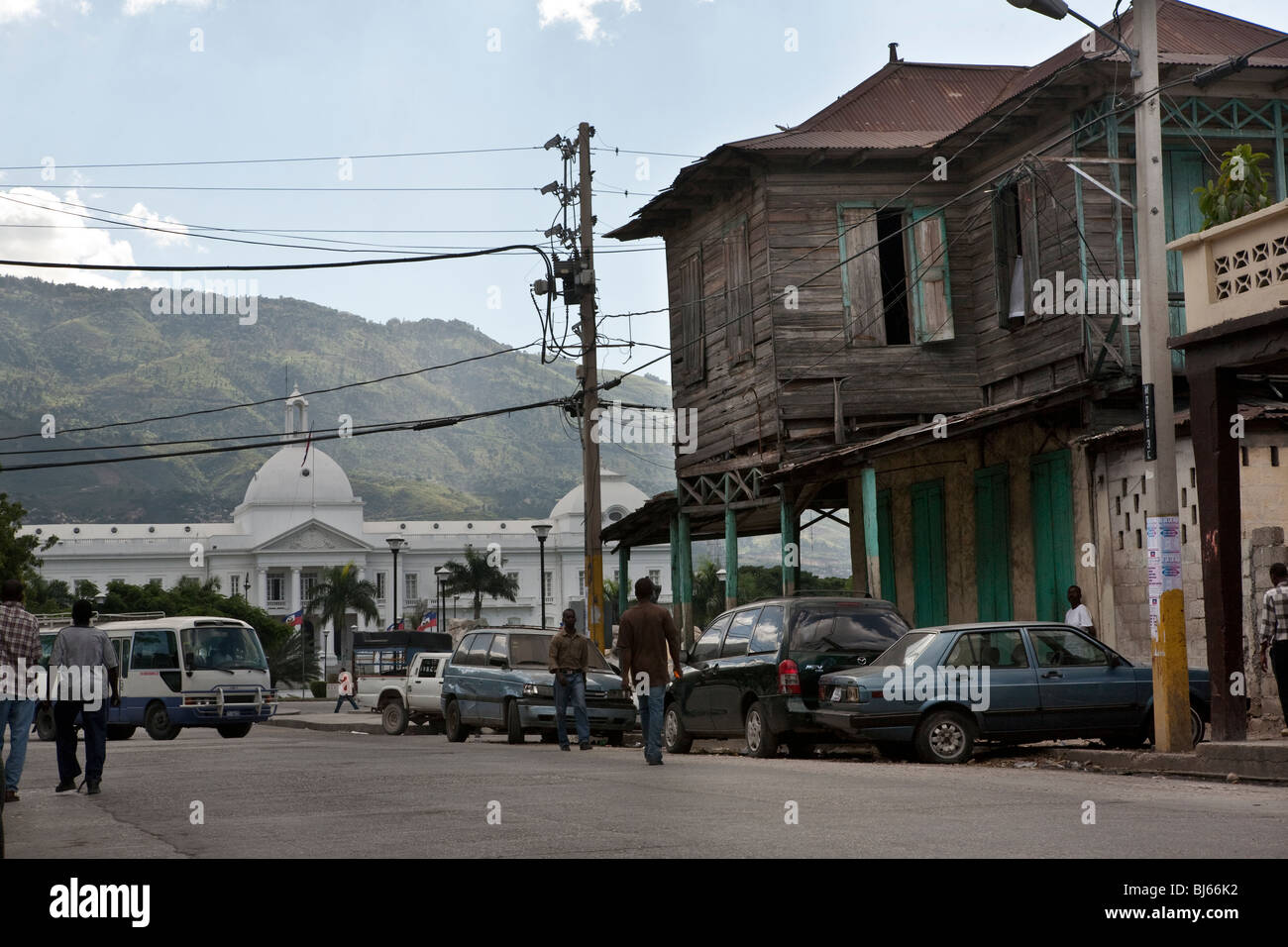 Presidential Palace in Haiti before Jan 2010 Earthquake, Port-au-Prince. Stock Photo