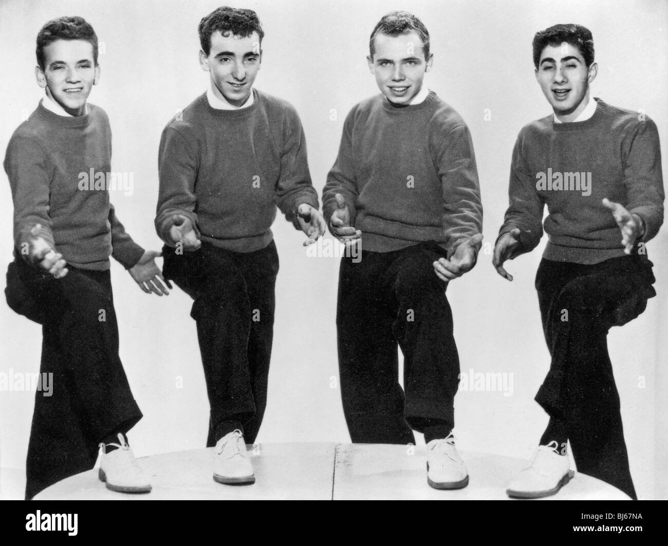DANNY AND THE JUNIORS - US vocal group about 1958 with Danny Rappat at left and Frank Maffei at right Stock Photo