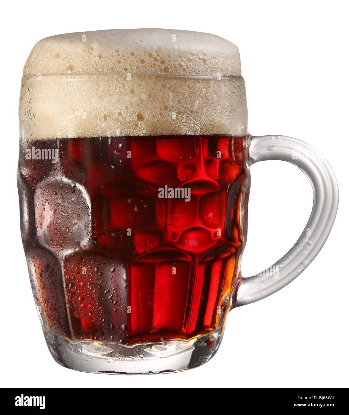 glass of beer on a white background Stock Photo