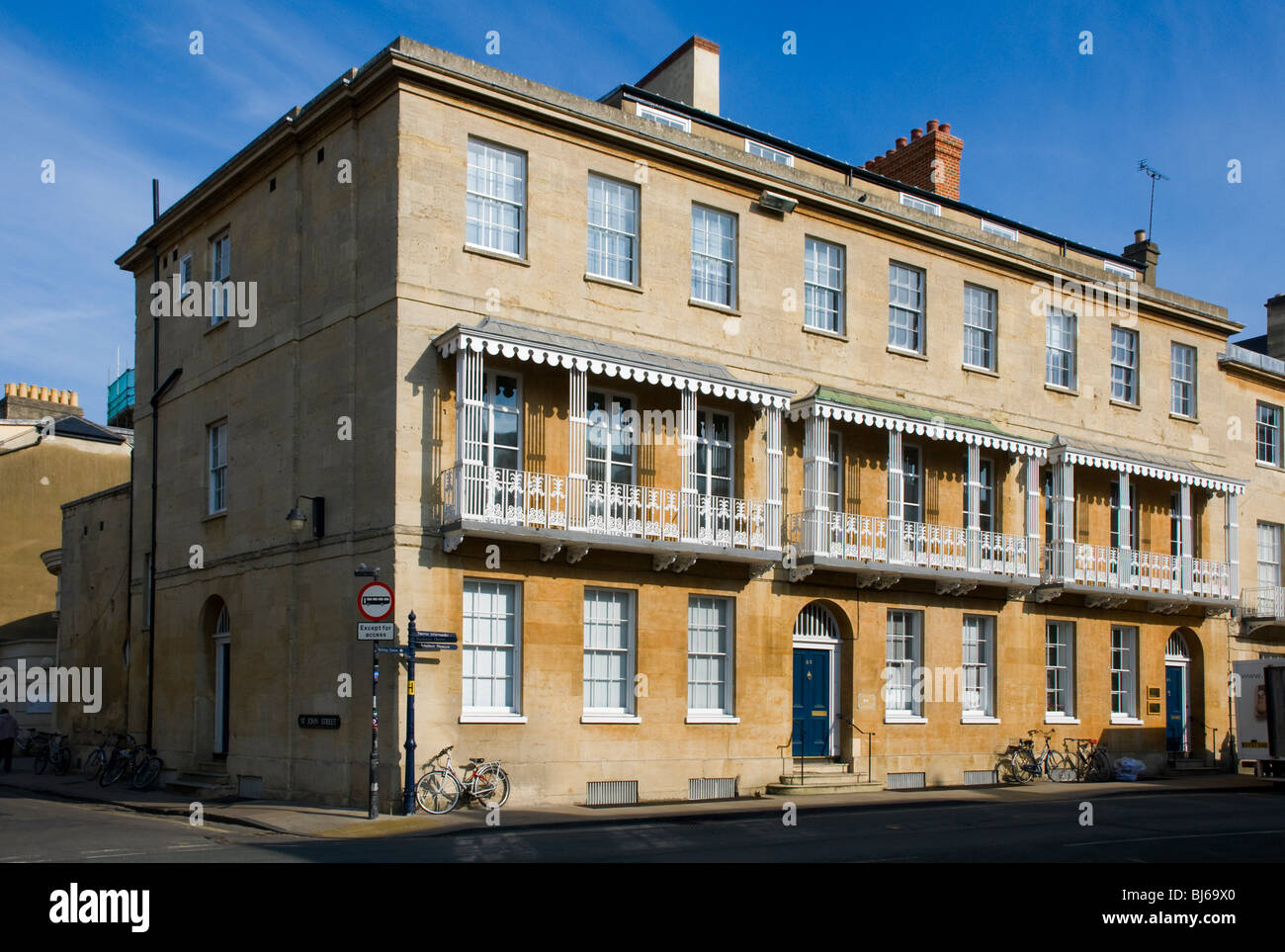 A typical row of houses in Beaumont street Oxford Stock Photo