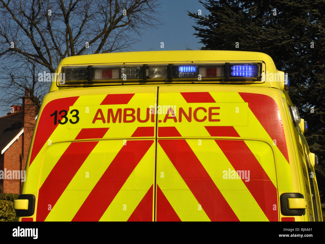 Back of an ambulance, UK Stock Photo
