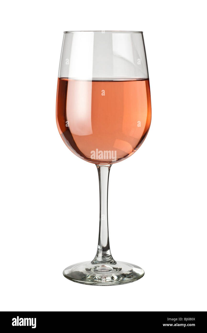 Glass of White Zinfandel isolated on a white background Stock Photo
