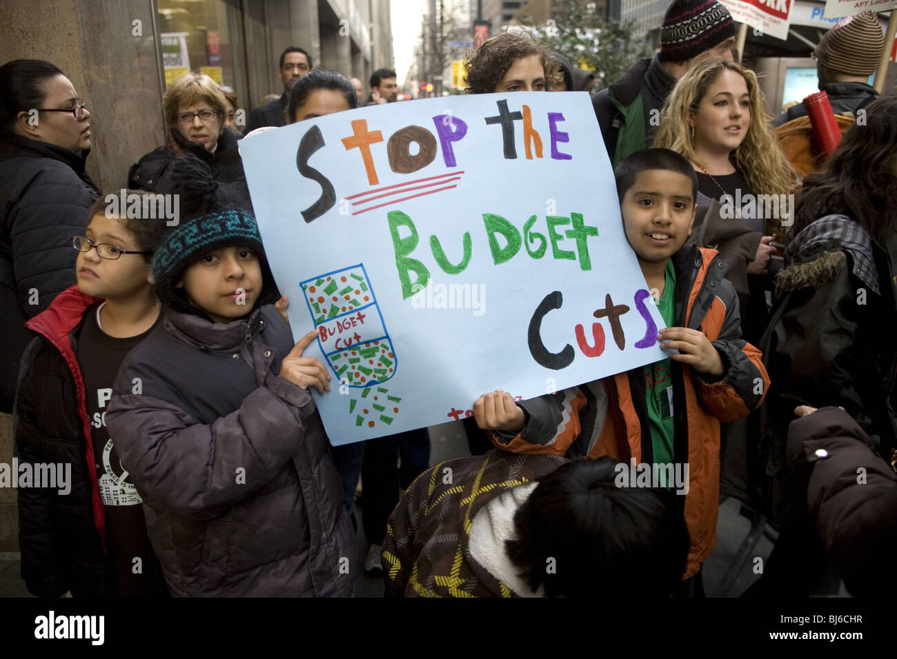 Children With Parents And Teachers Protest Budget Cuts To Education In Children With Parents And Teachers Protest Budget Cuts To Education In